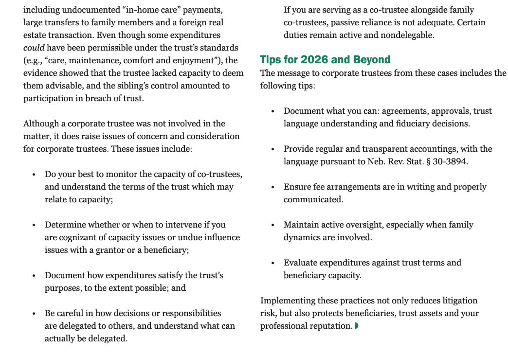 including undocumented “in home care” payments, large transfers to family members and a foreign real estate transacti...