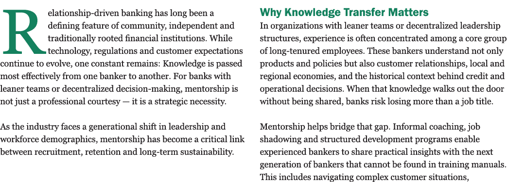 Relationship driven banking has long been a defining feature of community, independent and traditionally rooted finan...