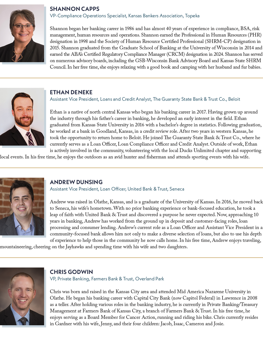 ​￼​Shannon Capps VP Compliance Operations Specialist, Kansas Bankers Association, Topeka Shannon began her banking ca...