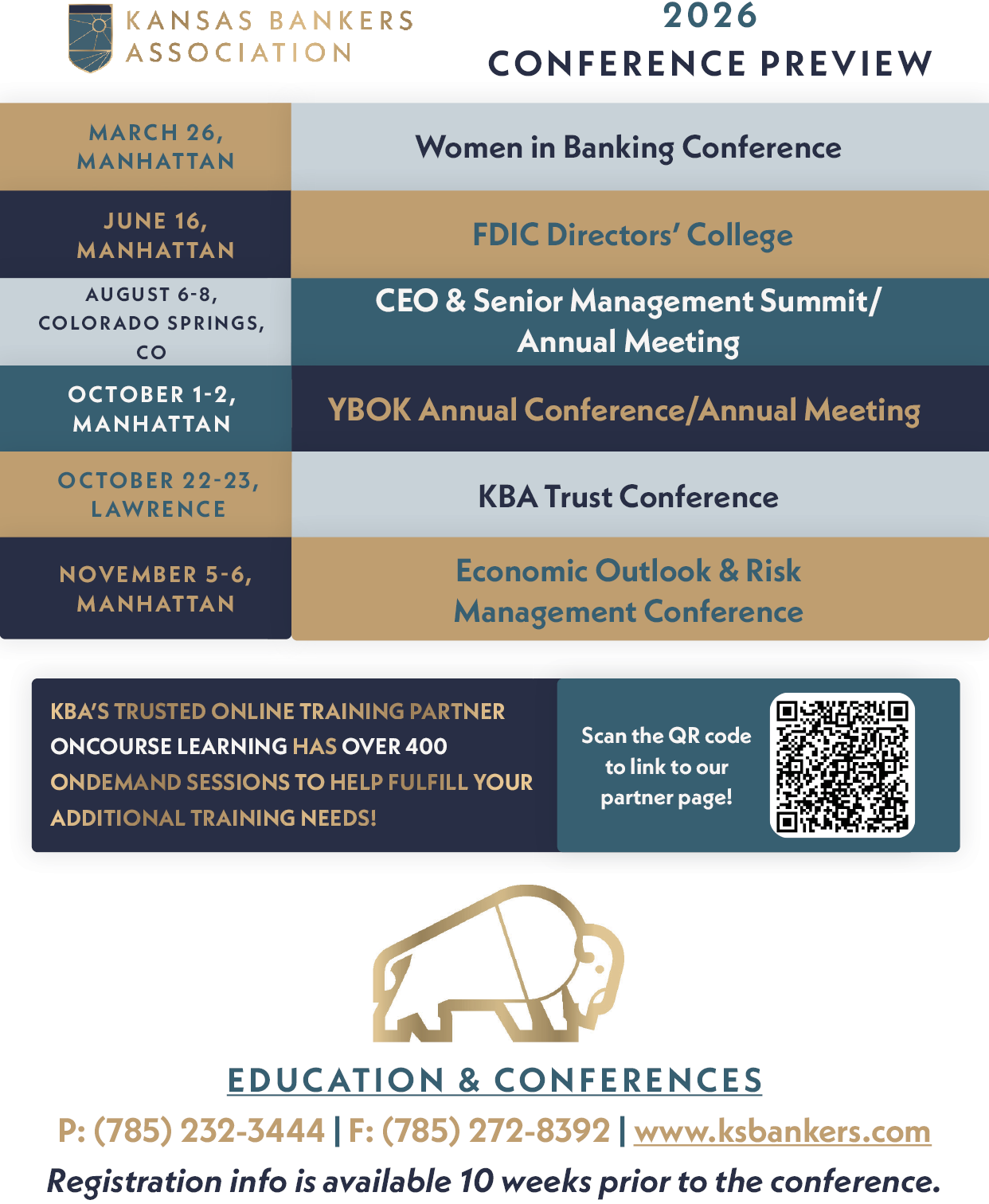 A brochure for the Kansas Bankers Association Conference in 2020. AI generated content