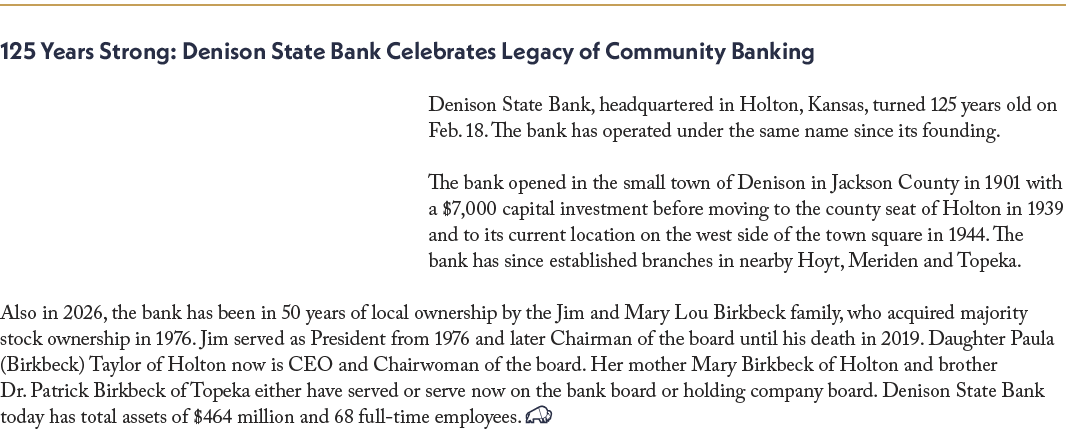 125 Years Strong: Denison State Bank Celebrates Legacy of Community Banking ​Denison State Bank, headquartered in Hol...