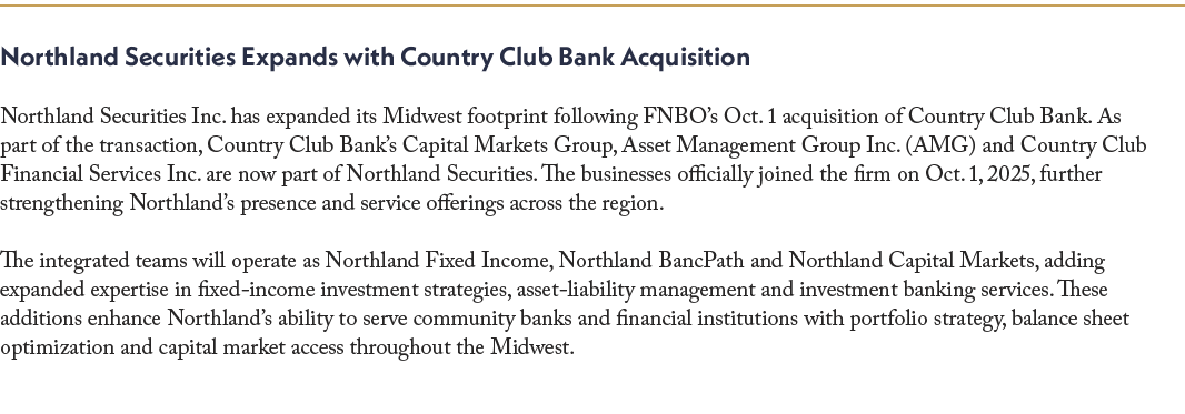 Northland Securities Expands with Country Club Bank Acquisition Northland Securities Inc. has expanded its Midwest fo...